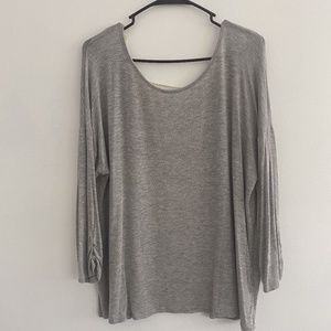 Flowy Gray Top with crochet back